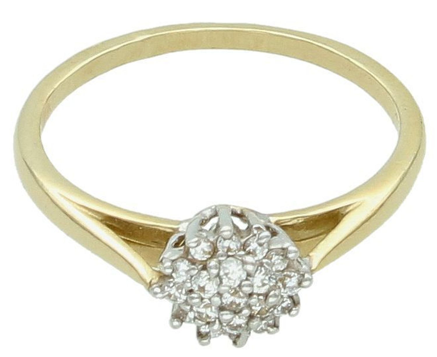 Złoty pierścionek damski korona z białymi cyrkoniami rozmiar 10 PI 717. Złoty pierścionek 585  z cyrkoniami. Idealny pomysł na prezent dla ukochanej kobiety.2.jpg